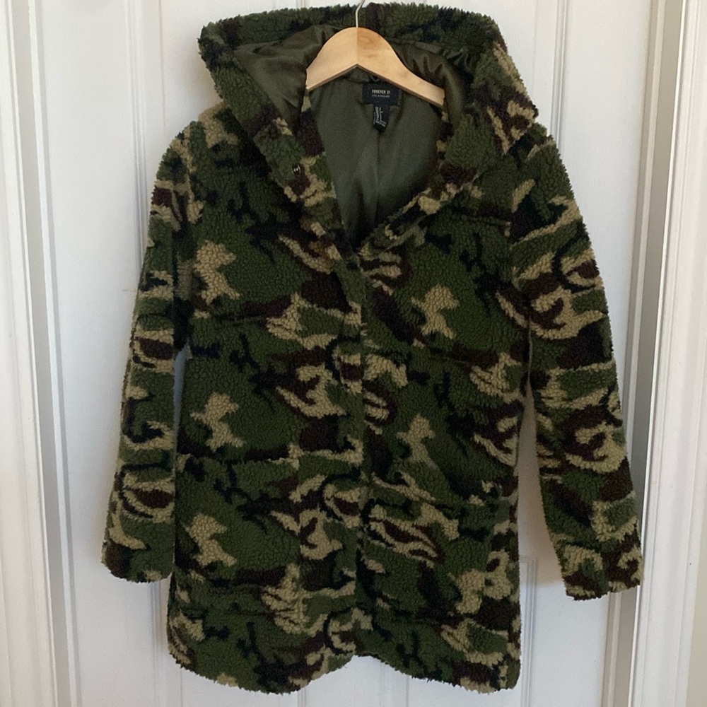 Forever 21 Camo Sherpa Jacket (S)